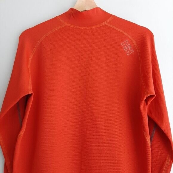 HELLY HANSEN 1/2 Zip Pullover Performance Base Layer Top Orange Men's Sz M - L - Picture 8 of 11